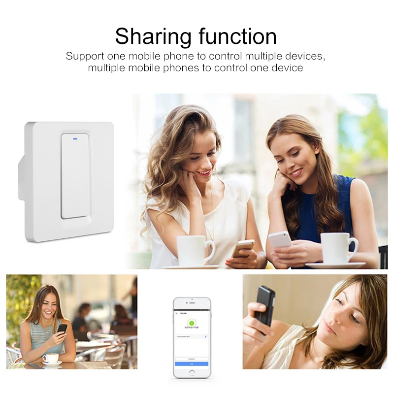 Tuya Smart life app Управление WiFi светильник 86 ЕС переключатель Поддержка Alexa Google Home |
