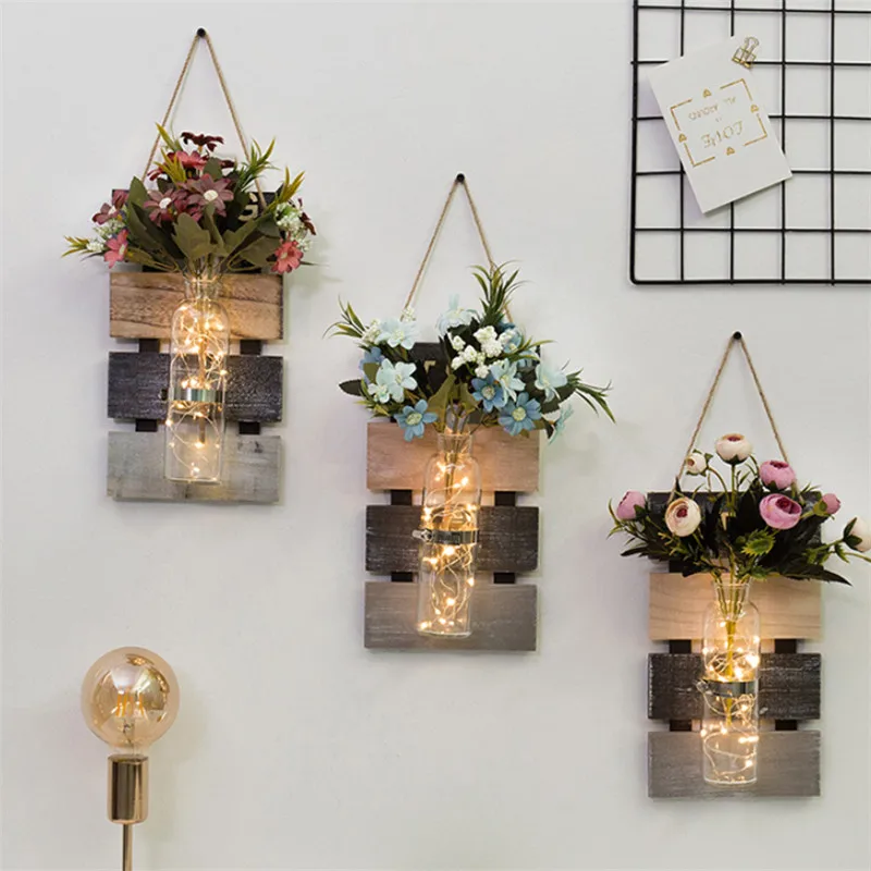 Креативная Скандинавская настенная стеклянная ваза для гидропонных растений с