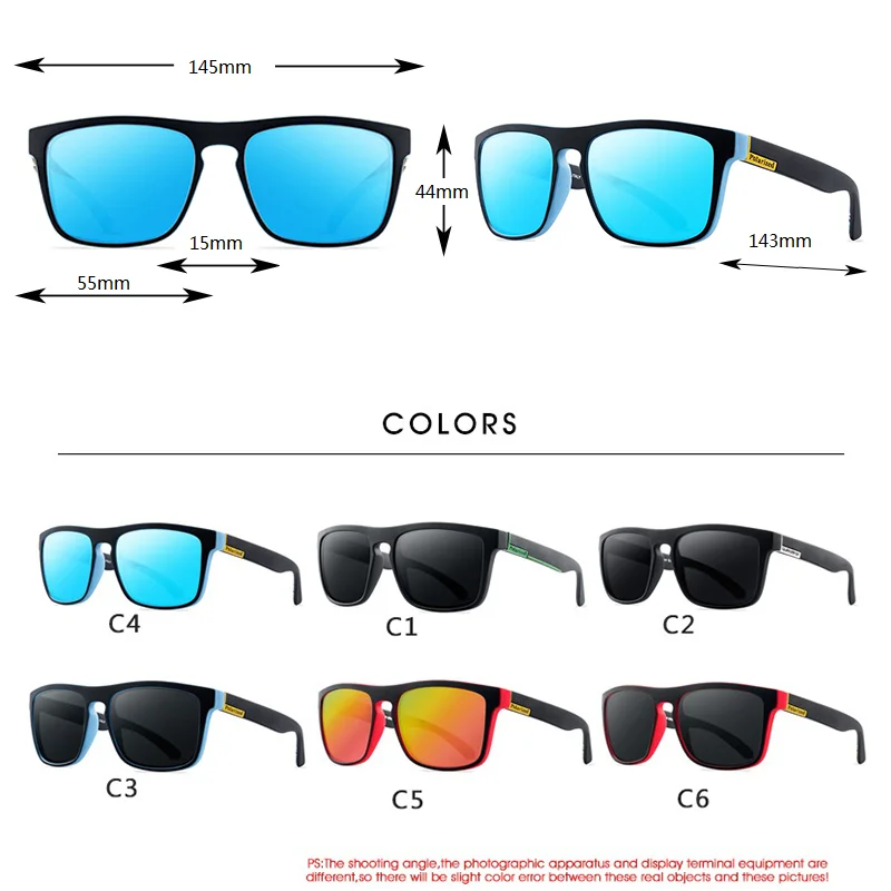 

Brand Polarized Glasses Men Women Fishing Sun Glasses Goggles Camping Hiking Driving Eyewear Square Sport Sunglasses uv400