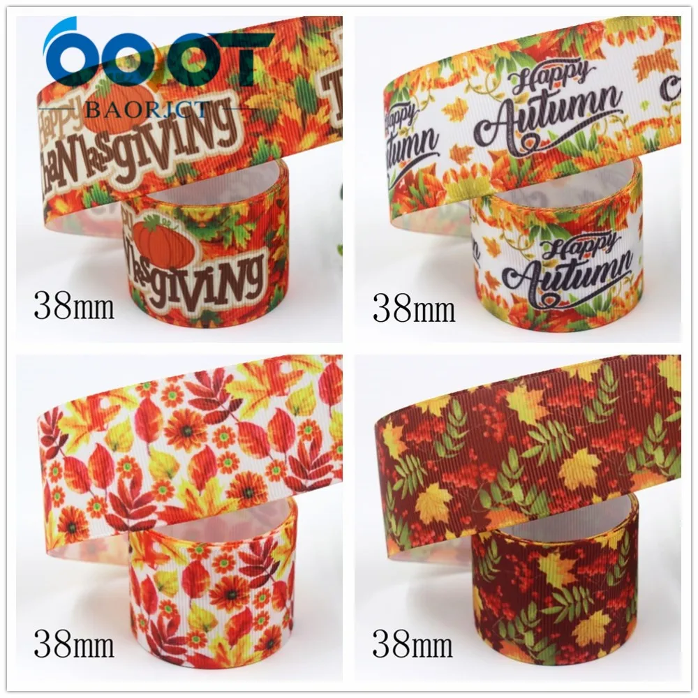 OOOT BAORJCT I-19831-, 38 мм 10 ярдов Осень День благодарения тепловой передачи печатных корсажные ленты, лук крышка DIY аксессуары