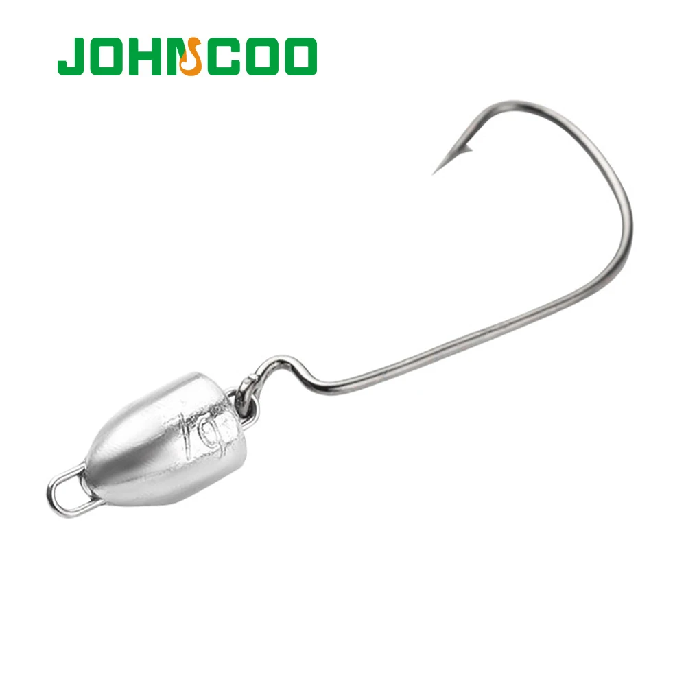 Утяжеленная рыболовная крючок JOHNCOO 5 шт. с безбортной головкой 3. Брикет 7g задний