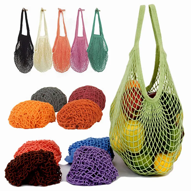 Сумки сетки Tasche хлопок строка Produzieren Einkaufen Schildkrte taschen Lebensmittel Lange Грифф чистая