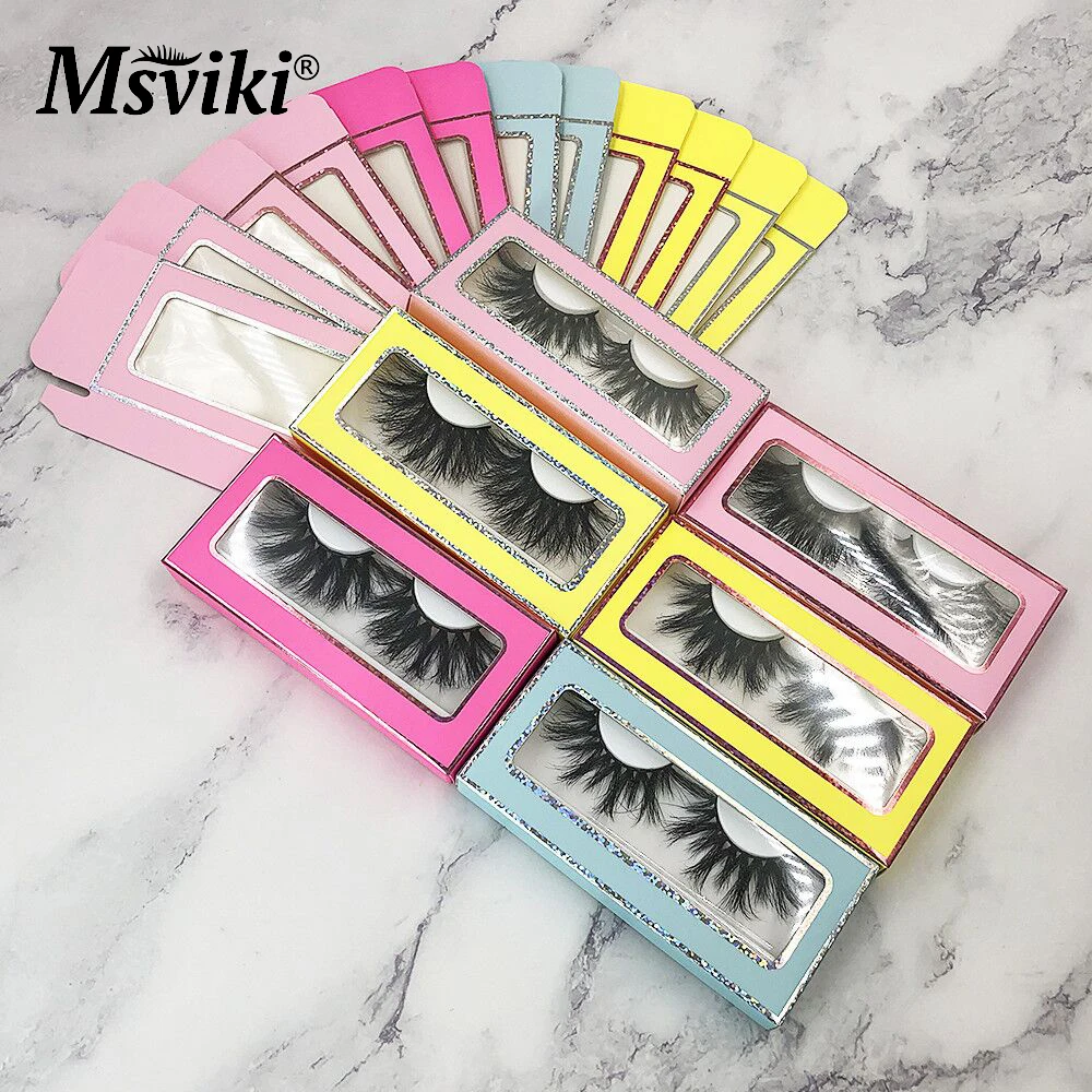 

Dramatic False Eyelashes Box Package With Paper Boxes Bulk Wholesale Vendor Fluffy Wispy 25MM Mink Lashes Supplier Makeup Beauty
