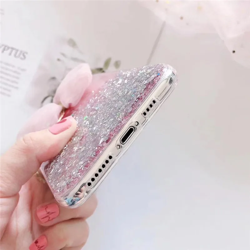Cute Bow Glitter Star Pendant Bling Shiny Case For iPhone SE 2020 11 Pro Max X XR XS 6S 7 8 Plus 12 Women Fashion Silicone | Мобильные