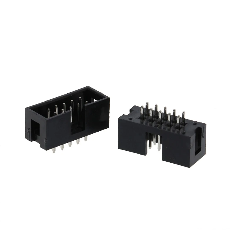 

P82C 10 Pcs DC3 10 Pin 2x5 Pin Double Row 2.54mm Pitch Straight Pin Male IDC Box Header Connector