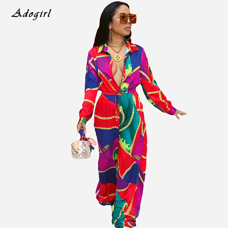 Женский модный комбинезон с принтом сексуальные комбинезоны v образным вырезом