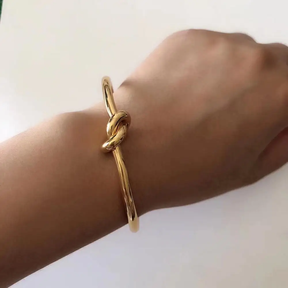 Золотистый Узел Любовь жемчуг стразы инкрустация Шарм дизайнерский браслет