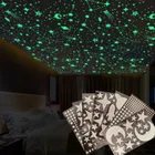 3D пузырь светящиеся звезды и луна точек стикер стены для детской комнаты спальни украшение дома светится в темноте DIY комбинированный стикер s