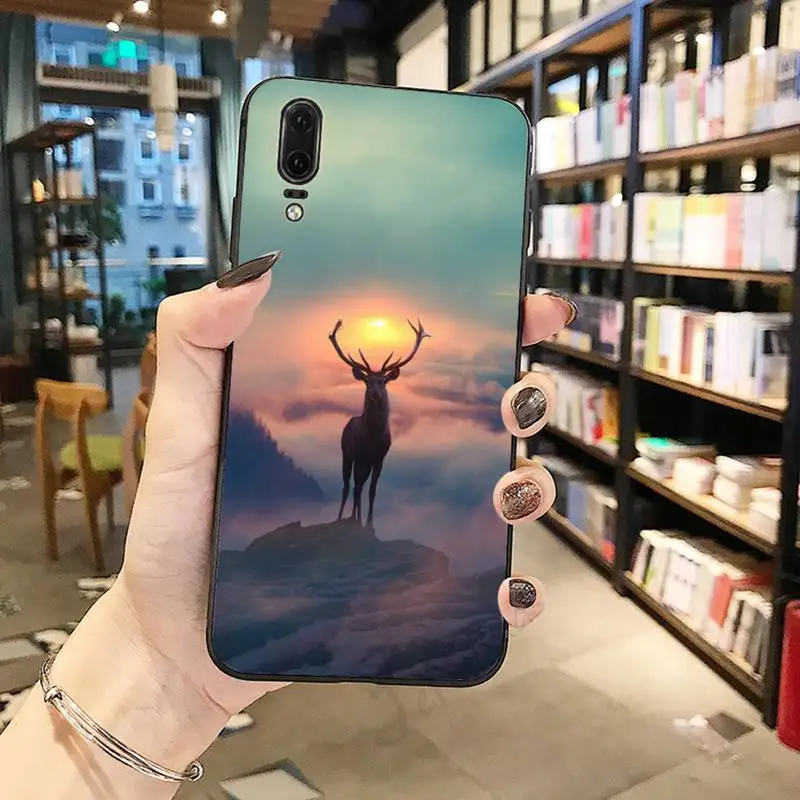 

Stag Bull Moose Reindeer Deer animal Phone Case For Huawei honor Mate P 10 20 30 40 Pro 10i 9 10 20 8 x Lite