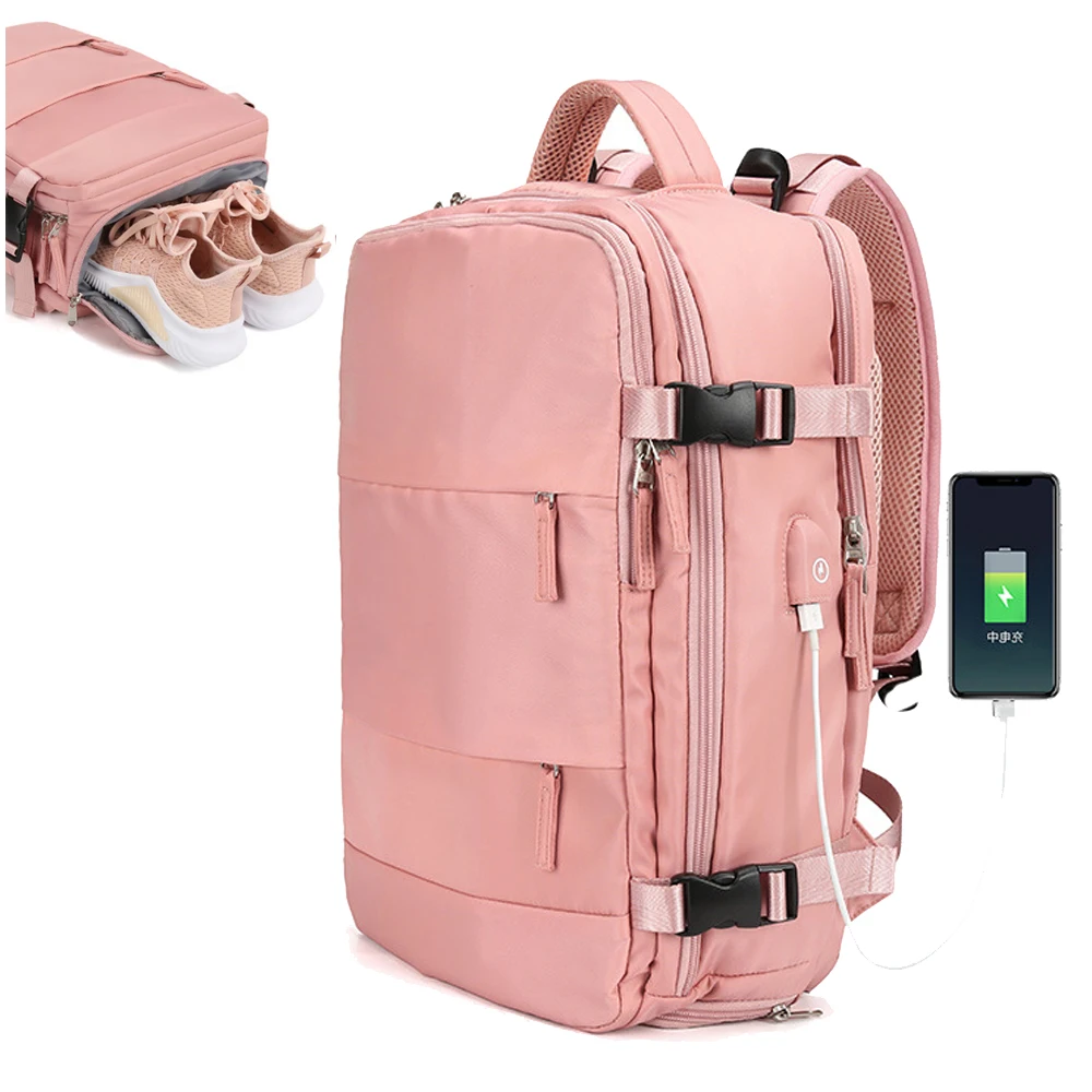 Спортивный рюкзак для женщин женский нейлоновый ранец 17 дюймов с USB разъемом