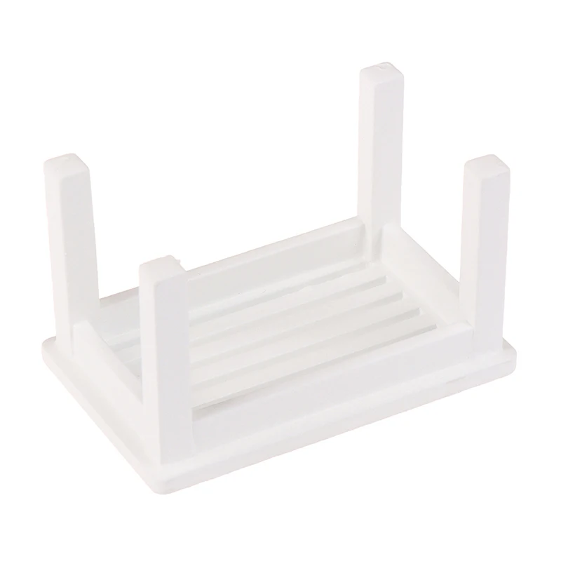 

1pcs 1:12 Dollhouse Miniature White Wooden Tea Table Furniture Accessories Toys