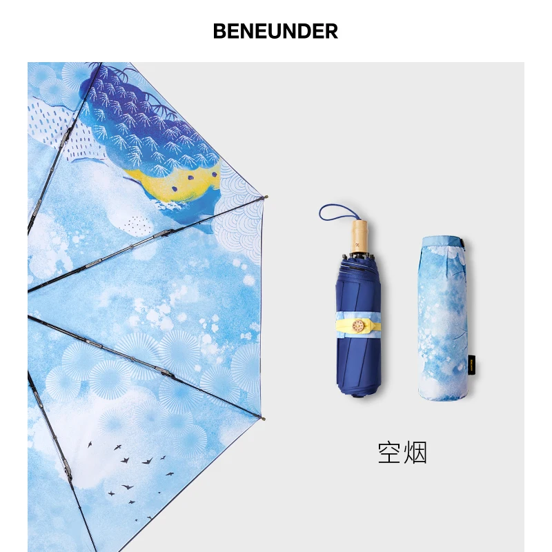 Semi-automatic Large Folding Wooden Portable Parasol Sun Rain UV-Protection Umbrella Vintage Women Chinese Style U5B | Дом и сад