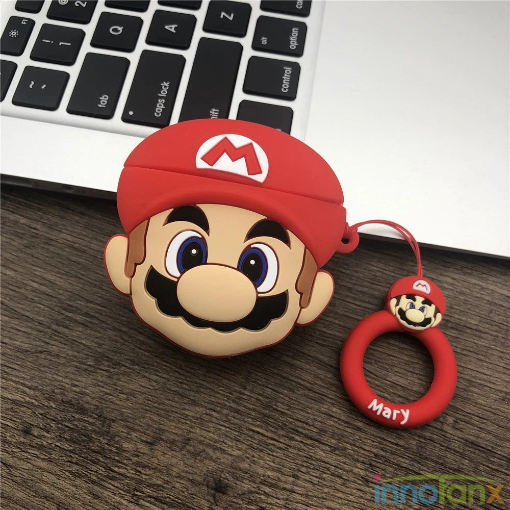 Чехол Super Maryo для Apple Airpods 2 3 Pro симпатичный защитный чехол с японским аниме футляр