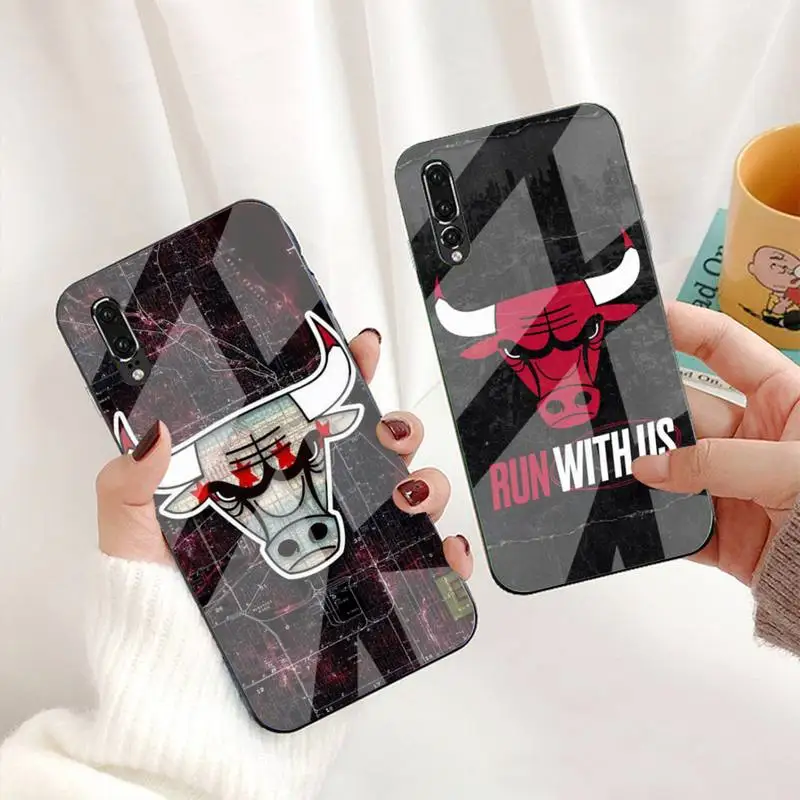 

Cool Digital Art Line Bull Head Tempered Glass For Huawei P9 10 Plus 20 Pro Mate9 10 20 20pro Honor7A 8X 9 10 Nova3i 5