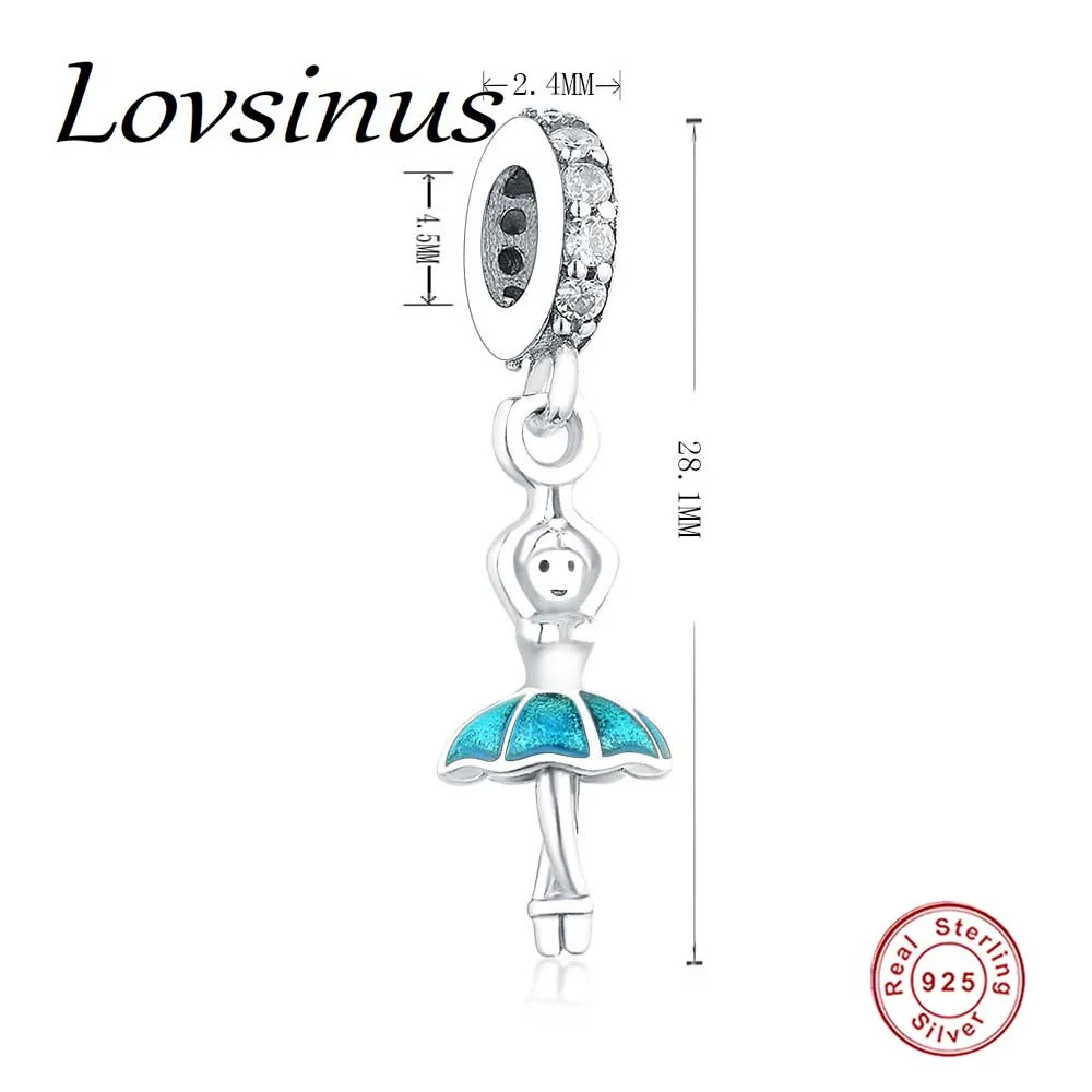 Новинка лета 2018 бусины балерины из стерлингового серебра 925 пробы подходят к