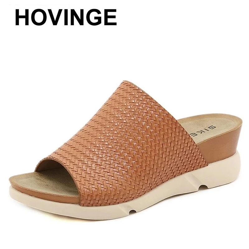 

HOVINGEWedge Non-slip Sandals Women Shoes Summer 2021 Fashion Platform Slippers Female Peep Toe Sandals Casual Female Flip Flops