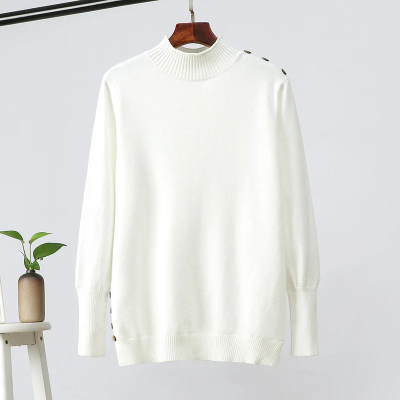 Женский Повседневный свитер на пуговицах плотный пуловер с длинным рукавом и
