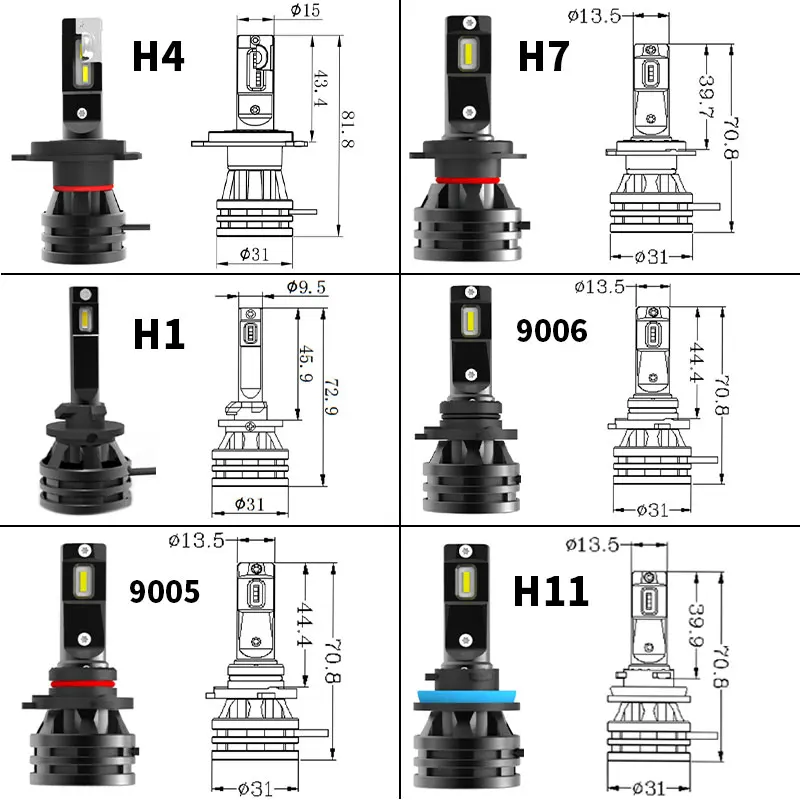 M2 Светодиодные Автомобильные фары H4 H7 H1 H8 H11 9005 Hb3 9006 Hb4 9012 H27 ближнего света