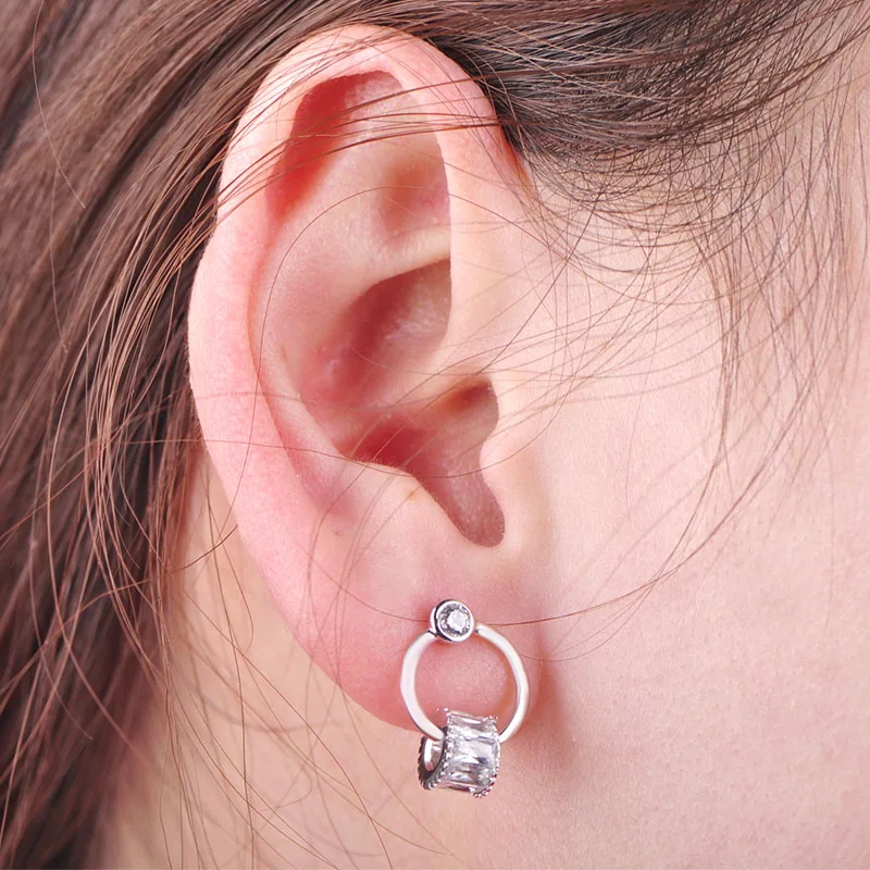 MECHOSEN изящные круглые маленькие Серебряная Сережка CZ Циркон простые Висячие