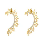 ZLALHAJA, 2 шт., клипса для левого уха, серьги-кольца с гвоздиками, форма листьев, манжеты, пирсинг, серьги для женщин, тренд 2022, модные ювелирные изделия