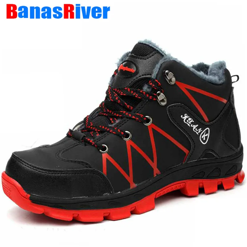Зимние теплые меховые плюшевые защитные ботинки для мужчин уличная повседневная