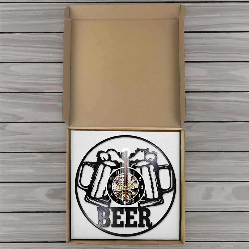 Настенные часы с виниловой пластиной It is Beer Drink декоративные цветные со