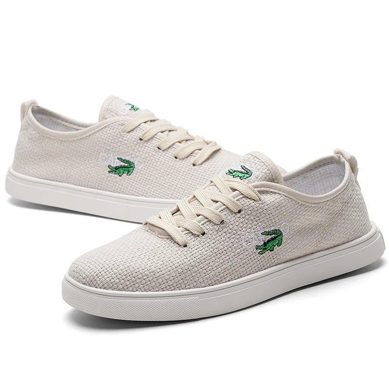 Дышащая льняная низкая Обувь На Шнуровке легкая и удобная уличная модная