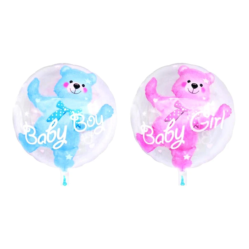 1 шт. двухслойные фольгированные воздушные шары с синим и розовым