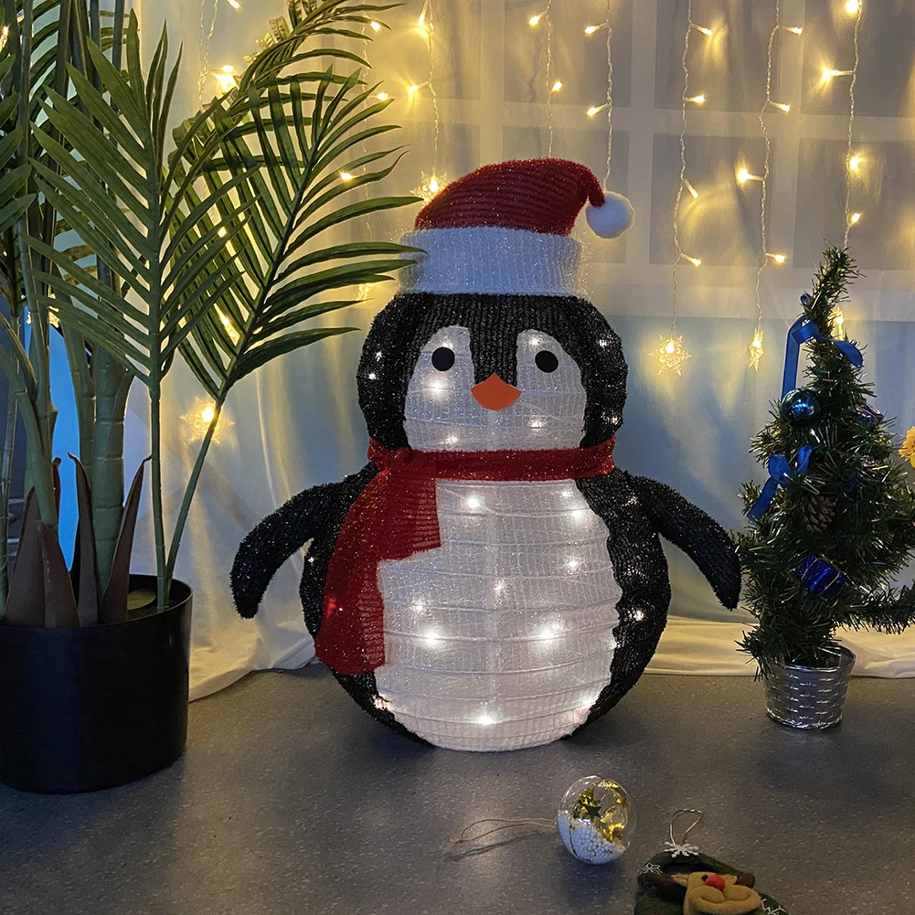 

Penguin Lantern Lamp Christmas LED Lights String Foldable Lantern Halloween Ornaments Home Party Garden Decor
