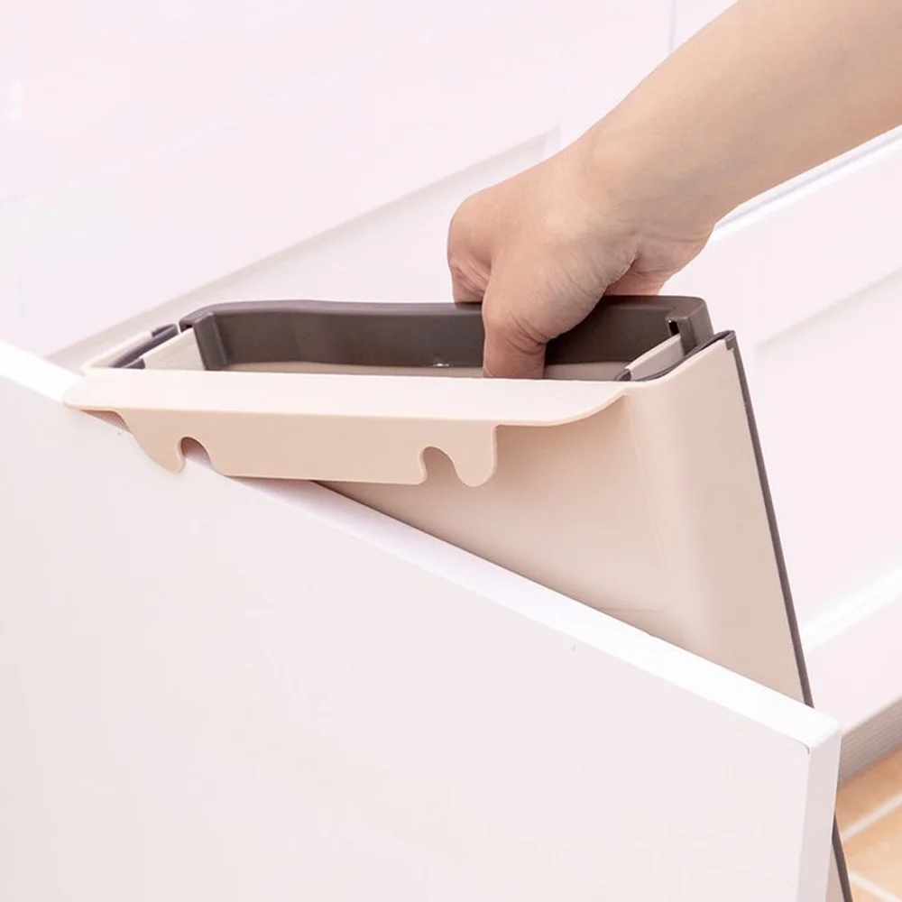 wall mounted folding waste bin kitchen cabinet door hanging trash can bin free global shipping