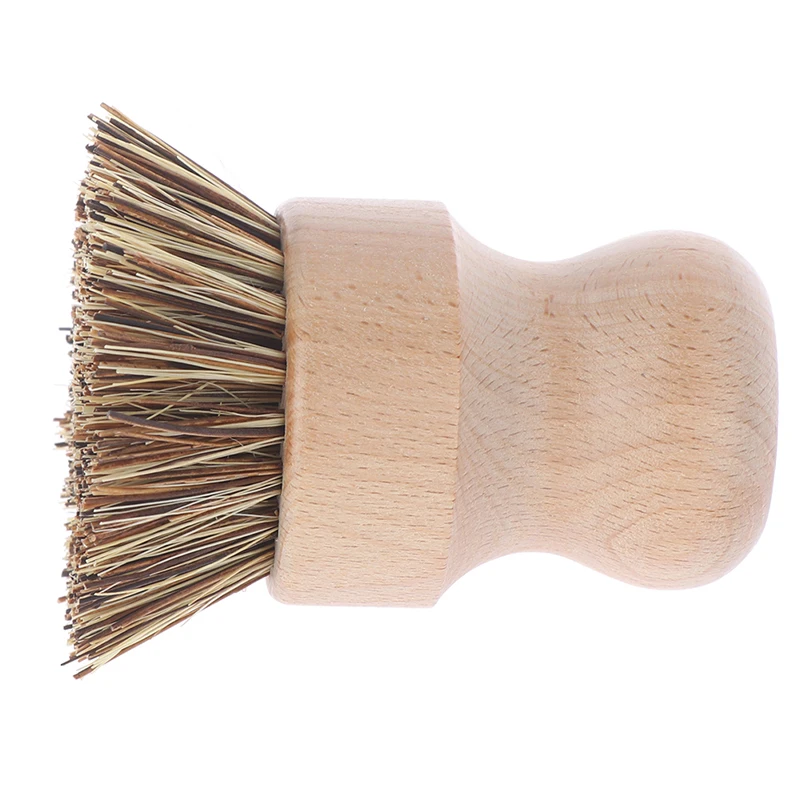 Щетка для мытья кухни из бамбука с короткой ручкой круглая щетка посуды чаши