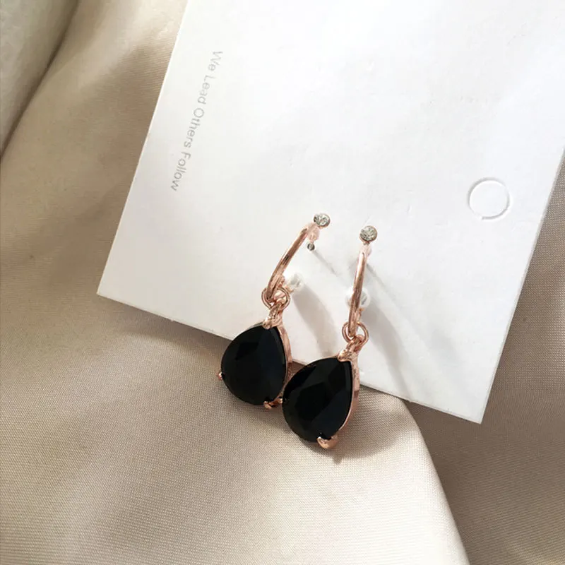 Классические Женские Висячие серьги в виде капель с кристаллами стиле ретро