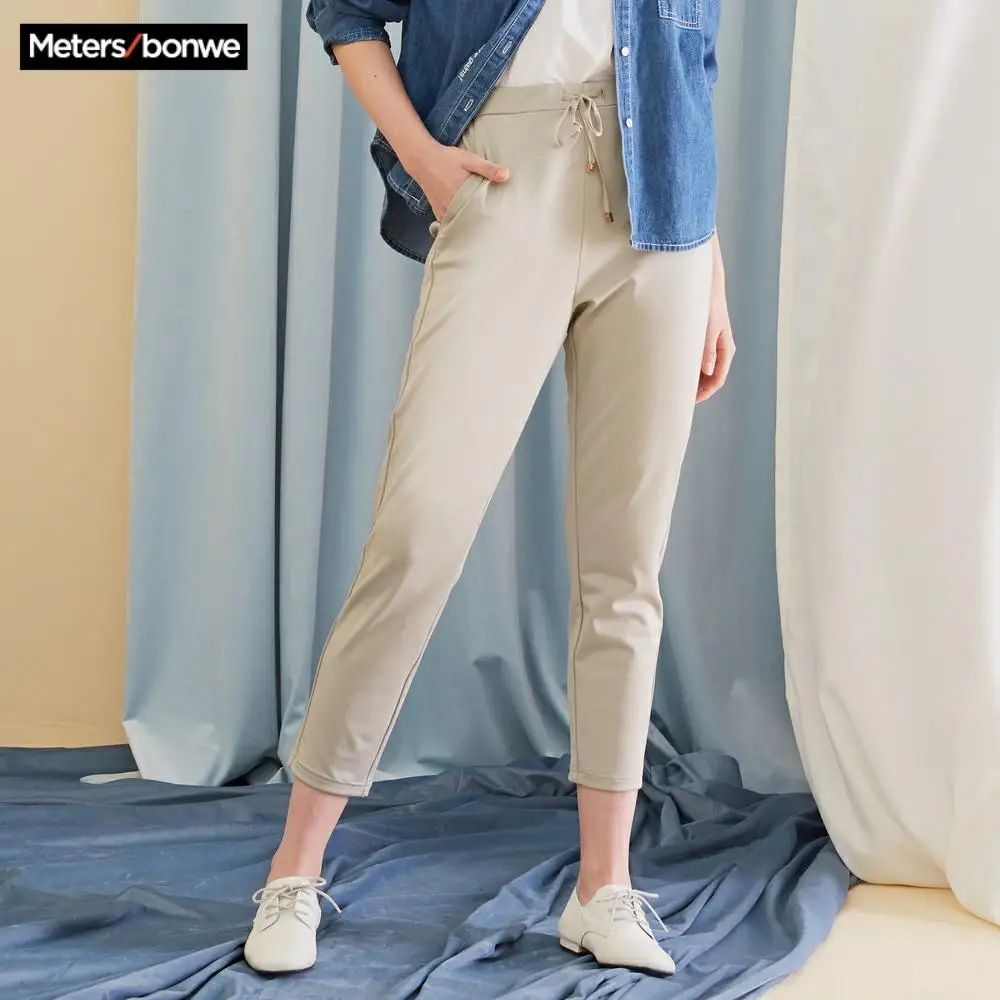 Metersbonwe 2020 Весенние Новые Модные женские трикотажные брюки удобные прямые с