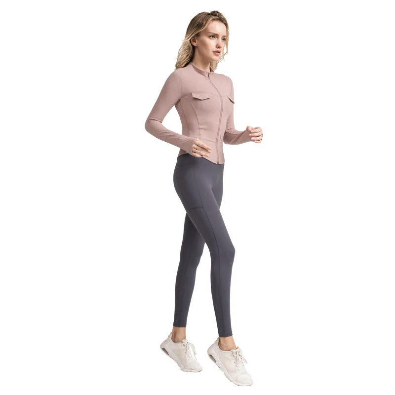 

European and American New Yoga Wear Suit Women's Long-Sleeved Quick-Drying Workout Clothes Sports Suit High Waist Yoga Pants