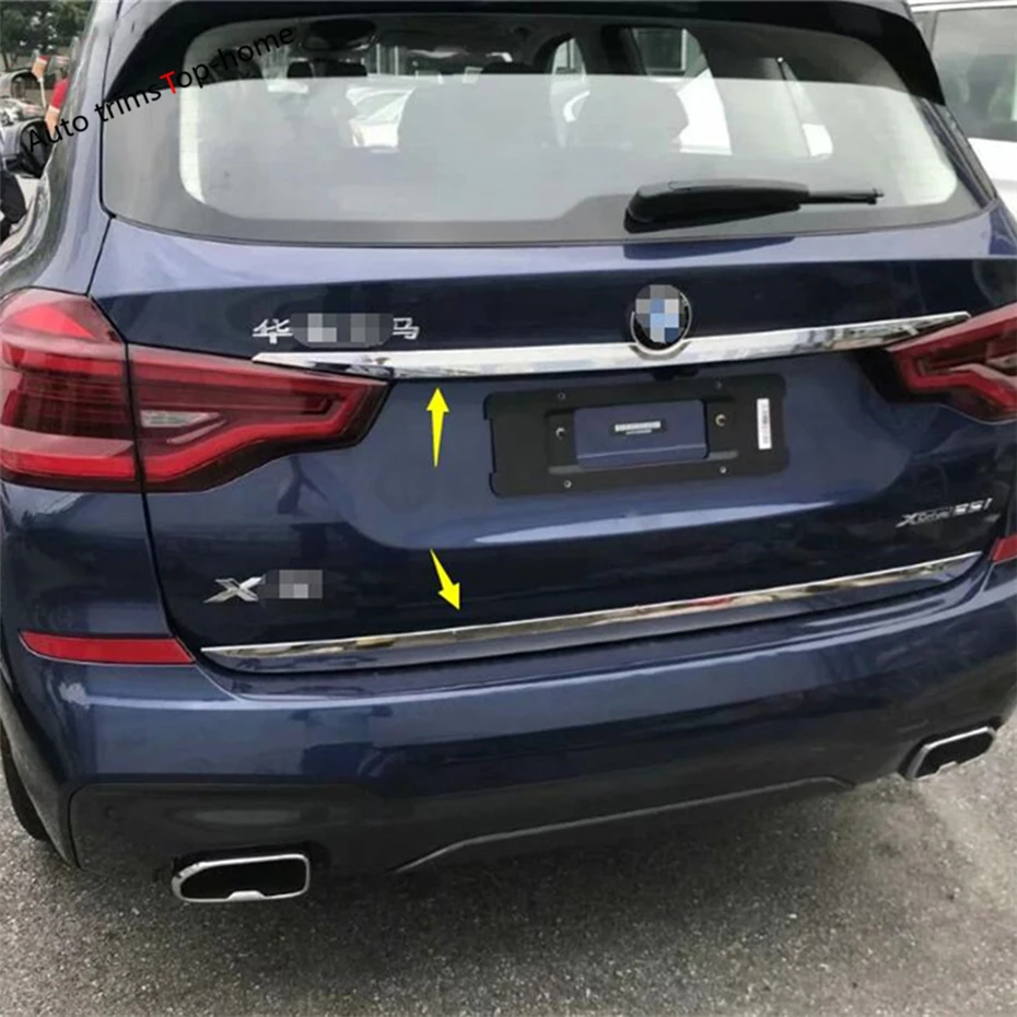 

Yimaautotrims Rear Trunk Cover Tailgate Trim Hatch Back Door Handle Molding Boot Garnish Strip Kit For BMW X3 G01 2018 - 2020