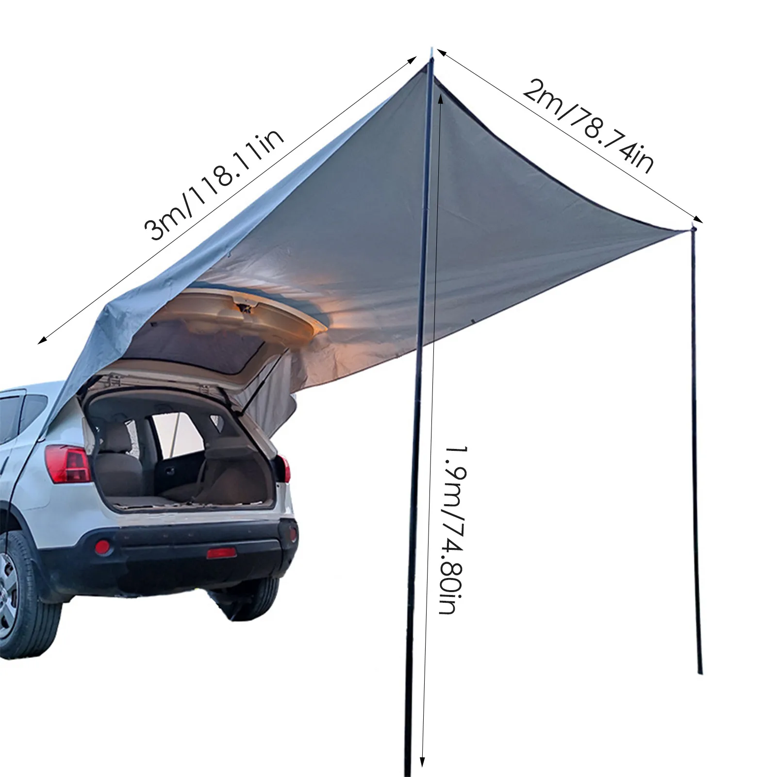 

Portable Car Side Awning Rooftop Tent Sun Shelter Shade SUV Camping Canopy Outdoor Travel Hiking Tents Accessories Kit