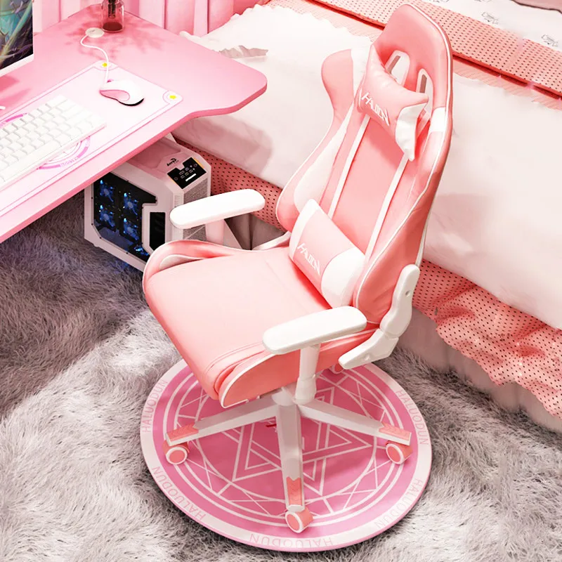 

Fashion Minimalist Modern Gaming Chair Pink Snow Rabbit Chair Girl Computer Chair Home Anchor Live Game Chair Adjustable Height