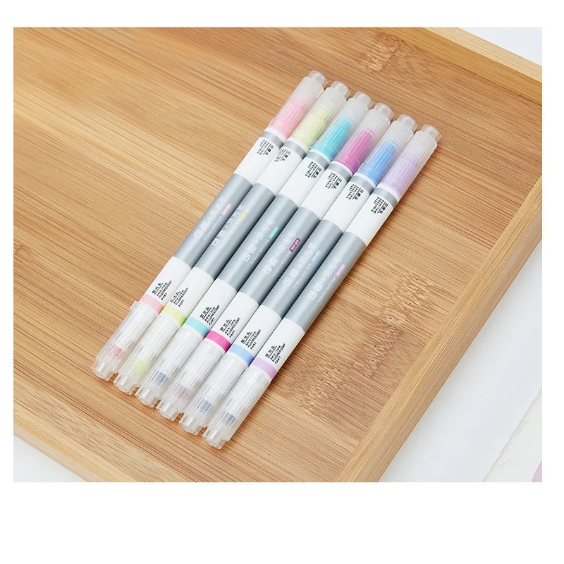 6 компл./лот двухсторонний стираемый маркер ручка разных ярких цветов 1 3 мм из spot