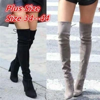 new faux suede slim boots sexy over the knee high women fashion winter thigh high boots shoes woman fashion botas mujer 2020