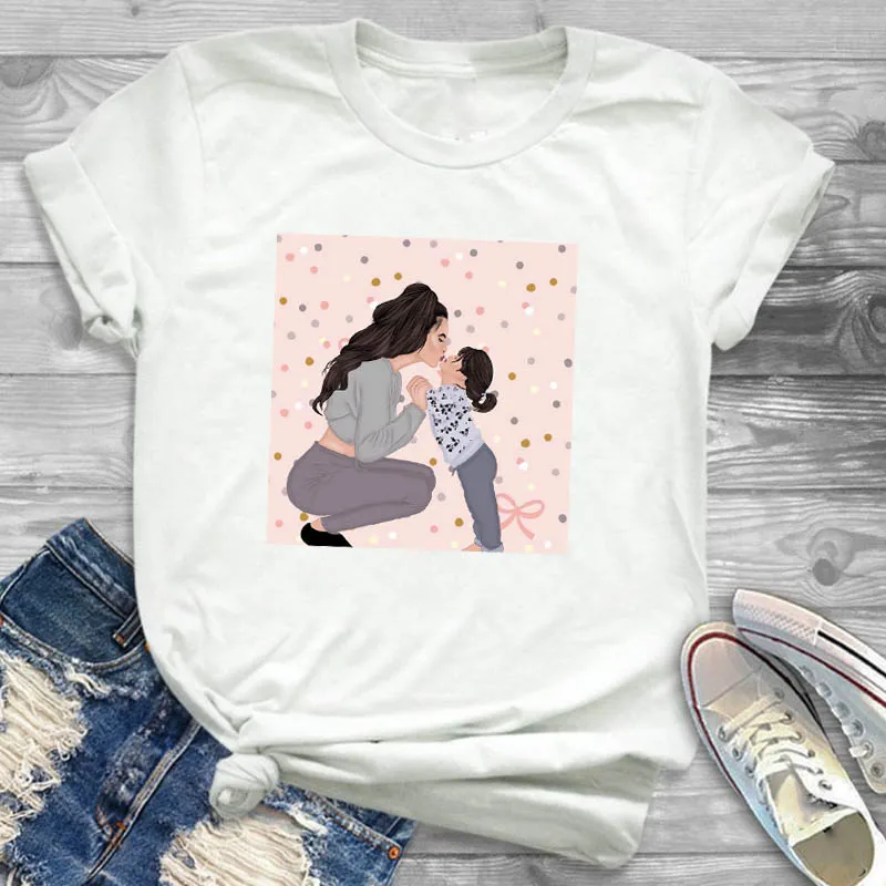 

Women Mom Life Girl Love T-Shirt Tee Shirt Tees T-shirts Cute Casual Cartoon Painting Mother Womens Female Graphic T Shirt