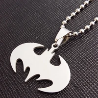 10pcs stainless steel bat movie anime pendant necklace for boy super hero bat spider sign necklace pendant jewelry gift