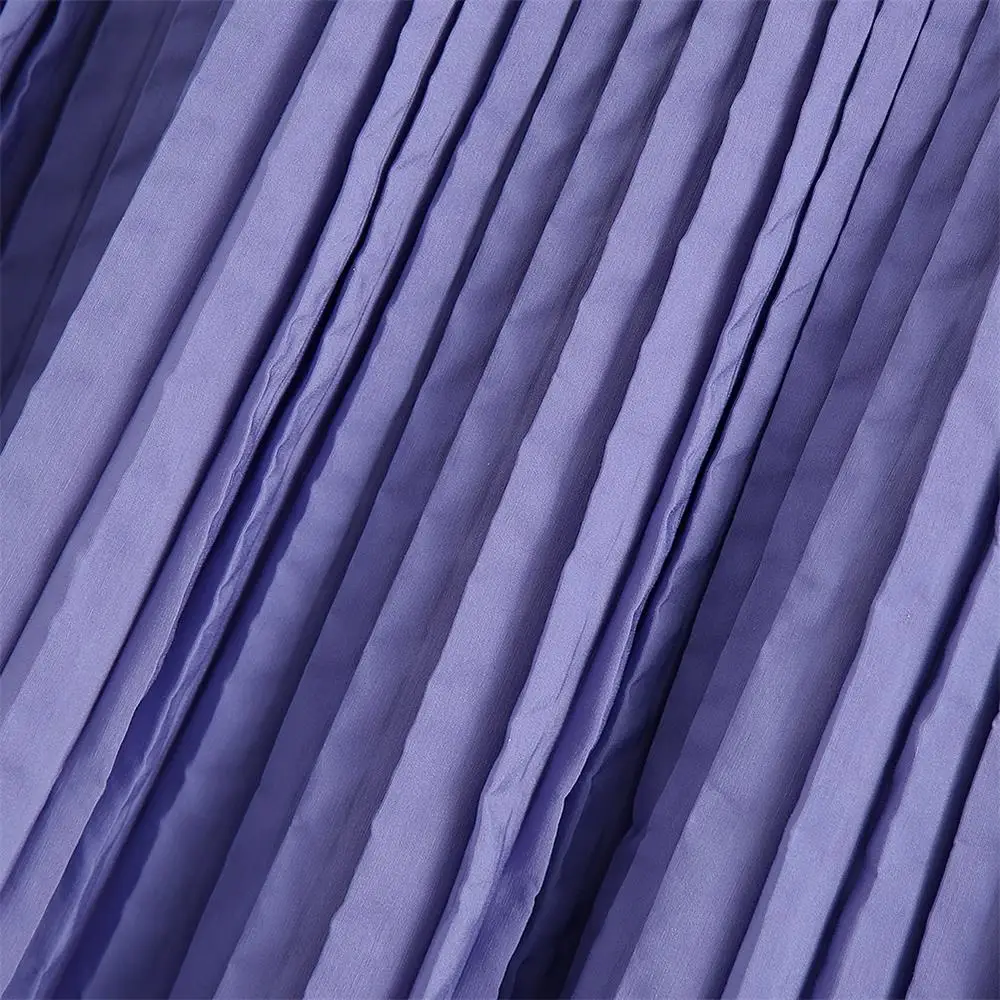 

2020 French pleated skirt temperament goddess fan high waist elastic A word small fresh midi skirt