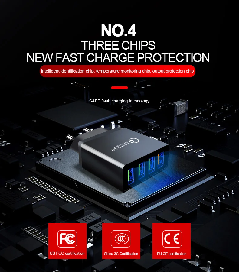 48 Вт USB зарядное устройство Quick Charge 3,0 4,0 порт настенное быстрое зарядное устройство для iPhone samsung Xiaomi huawei зарядное устройство для мобильных телефонов ЕС Великобритания адаптер