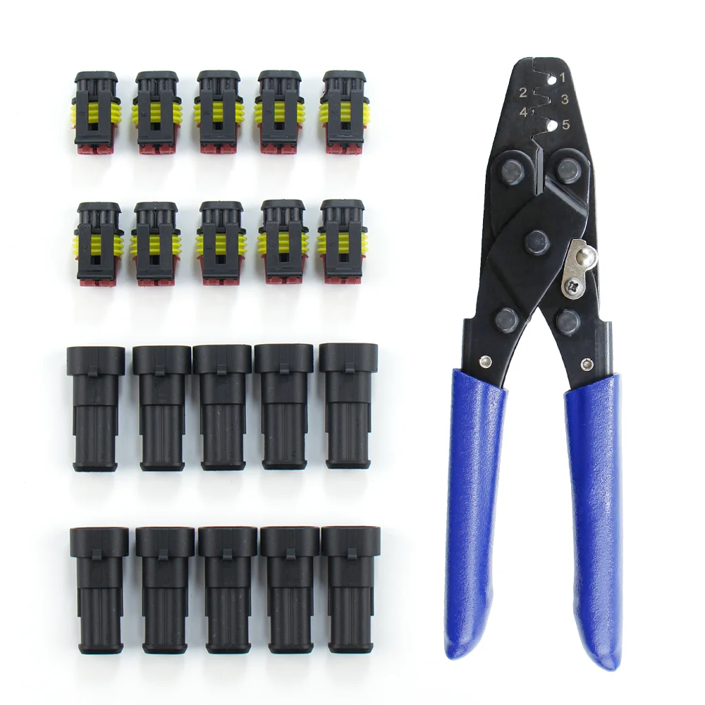 5/10 Sets Super Seal Waterproof Connectors 1P 2P 3P 4P 5P 6P Auto Motorcycle Wiring Harness Socket Male Female Splices Butt Plug