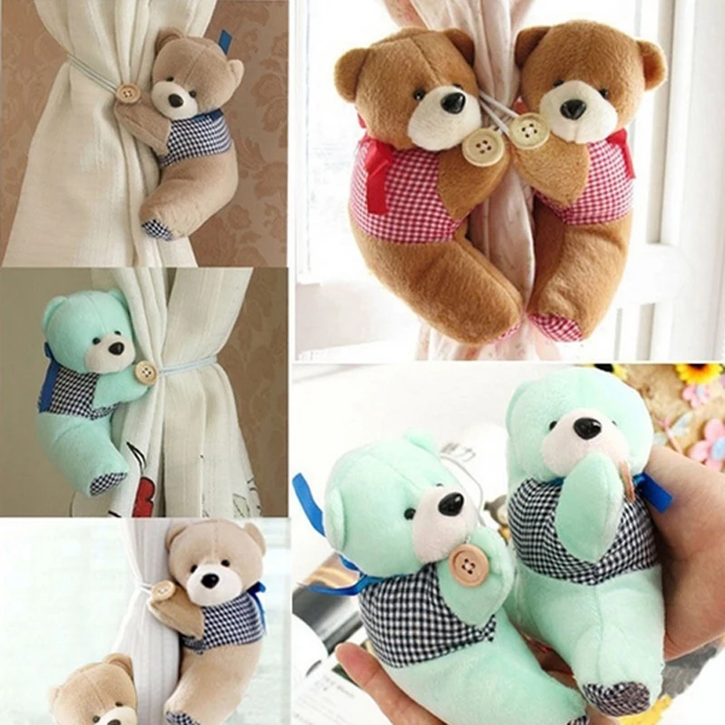 

1PC Cartoon Bear Curtain Tie Backs Rope New Decorative Hooks Holder Tieback Curtains Buckle Clip Home Curtain Decor Accessories