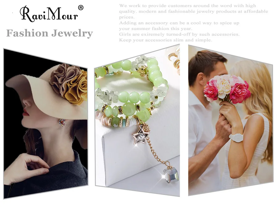 RAVIMOUR 3 шт./компл. колье bracciali Donna натуральный камень кристалл звезда браслеты и ювелирные женские браслеты богемный браслет ручной работы