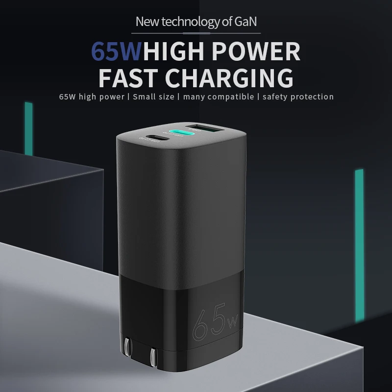 65W Ган устройство для быстрой зарядки с usb портом Type C PD USB зарядное QC4.0 3 0
