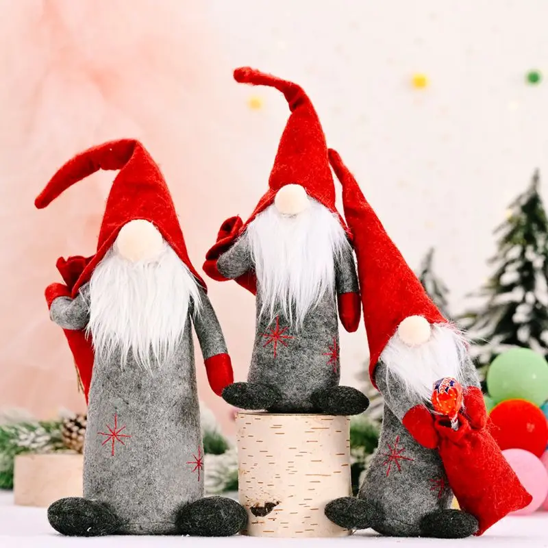 

2pcs/set Christmas Faceless Swedish Tomte Gnome Ornaments Handmade Scandinavian Home Holiday Party Decoration