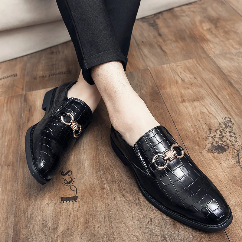 

Men's Moccasins Leather Shoes Brand Oxford For Men Men's Moccasins Summer Metal Decoration Luxurious Large Size Black Business