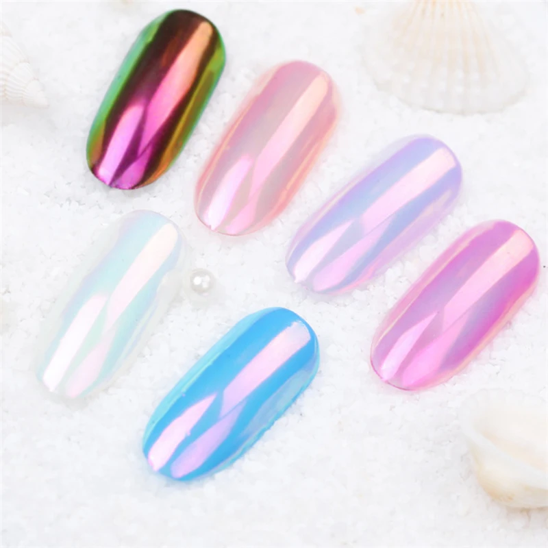 Jewelry Glitter Pink Color Shell Powder Mermaid Pearl Mirror Nail Neon Rub for Nails | Красота и здоровье